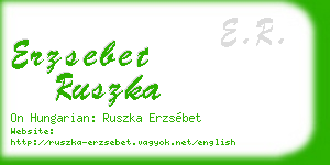 erzsebet ruszka business card