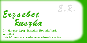 erzsebet ruszka business card